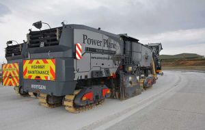 Runway repair work underway at Mount Pleasant Complex international airport. [Crown Copyright MOD 2024]