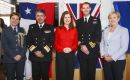 Baroness Chapman of Darlington with Admiral Jorge Castillo, Commander Mark Vartan, Ambassador de Sousa and military attaché Captain Liz Hutchson 