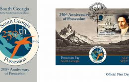 The stamp issue commemorates Possession itself and the start of South Georgia’s 250-year journey from obscurity to the modern age. 