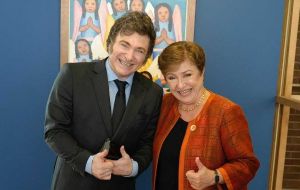 The Argentine president congratulated by Kristalina Giorgieva on the success of his program 