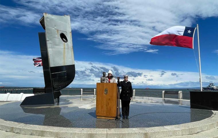 The Parliamentary Under-Secretary of State for Latin America and Caribbean, during her recent visit to Punta Arenas to honor Chilean mariners 