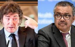 “We will never forget” what the WHO under Tedros did, Milei warned