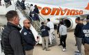 Venezuelan deportees are loaded onto a plane, in an image shared by the White House, February 10, 2025.