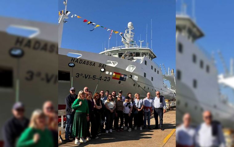 The Hadassa Bay when it was launched in Galicia; an Open Day to celebrate Falklands dynamic industry  