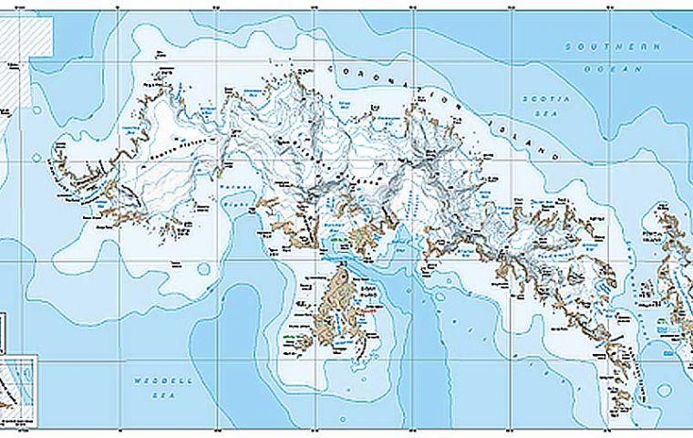 The South Orkney Islands lie roughly 650km north-east of the Antarctic Peninsula and 1250km south-east of South America. 