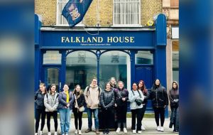 Falklands’ students front the FI Governent Office at London FIGO