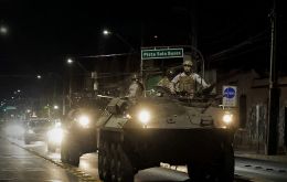 Troops were deployed during the power cut to enforce the curfew