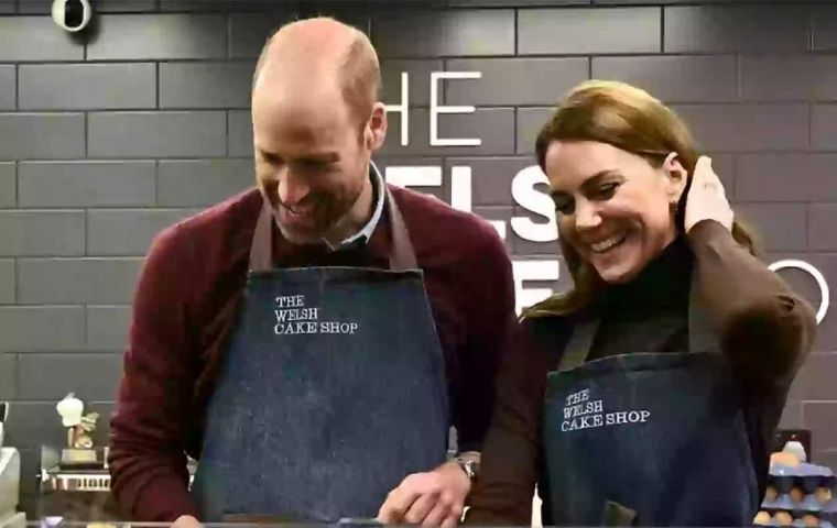 William and Kate during Welsh cooking classes