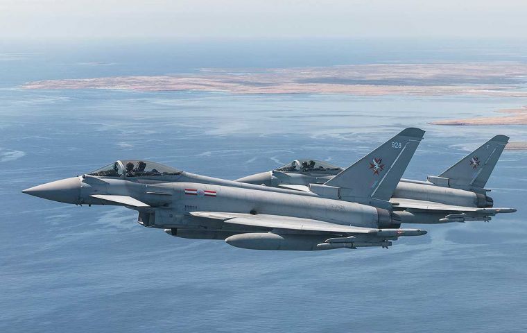  1435 Flt stationed at MPC have been operating on the Islands since 1986 equipped with Phantoms, Tornado F3, and Typhoon.(Pic by Cpl Cann)