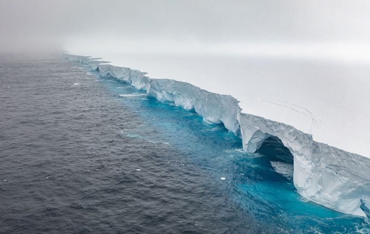 The large ice mass could break up into smaller pieces, which would affect fishing operations in the area