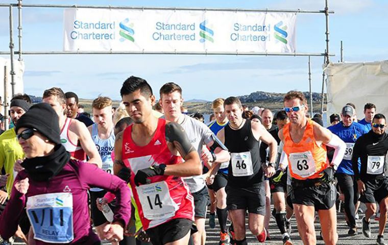 The Standard Chartered Bank Stanley Marathon, in the Falkland Islands is the most  southerly AIMS-certified marathon.