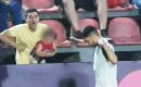 A Paraguayan fan holding a child was caught on camera imitating a monkey as Figueredo  left the pitch to be substituted