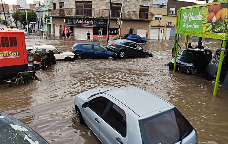 The nearby Puerto Belgrano Naval Base was opened as an evacuee center, the Office of the President announced