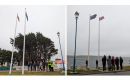 To mark the occasion, the Union Flag was raised alongside the Falkland Islands flag on Victory Green at 8:15 am