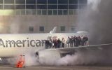 All 172 passengers and 6 crewmembers deplaned safely despite the fire 