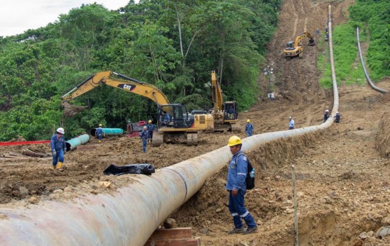 Petroecuador blamed a landslide due to heavy rains in recent weeks for the spill 