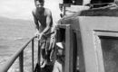 Sir David during his first scuba dive in Australia in 1957