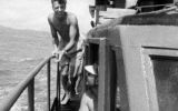 Sir David during his first scuba dive in Australia in 1957