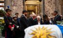 Lula met with Topolansky, Orsi, and Boric in front of Mujica's casket. Photo: Frente Amplio