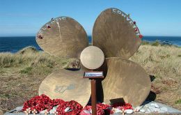 The Atlantic Conveyor Memorial in the Falkland Islands