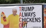 The Democratic National Committee parked a TACO truck outside the RNC headquarters in Washington, DC, on Tuesday