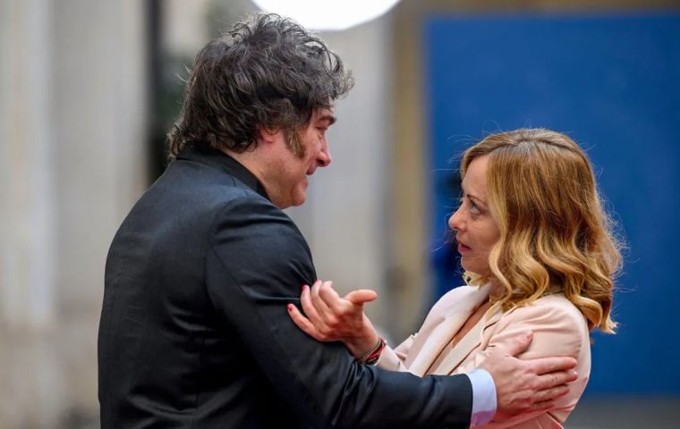 The Argentine leader arrived earlier Friday in the Italian capital 
