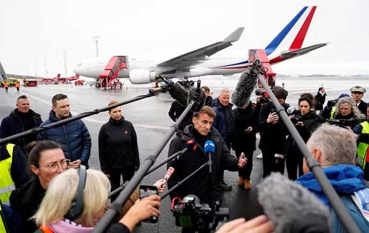 Greenland and the deep seas are not “up for grabs,” Macron insisted (Pic REUTERS)