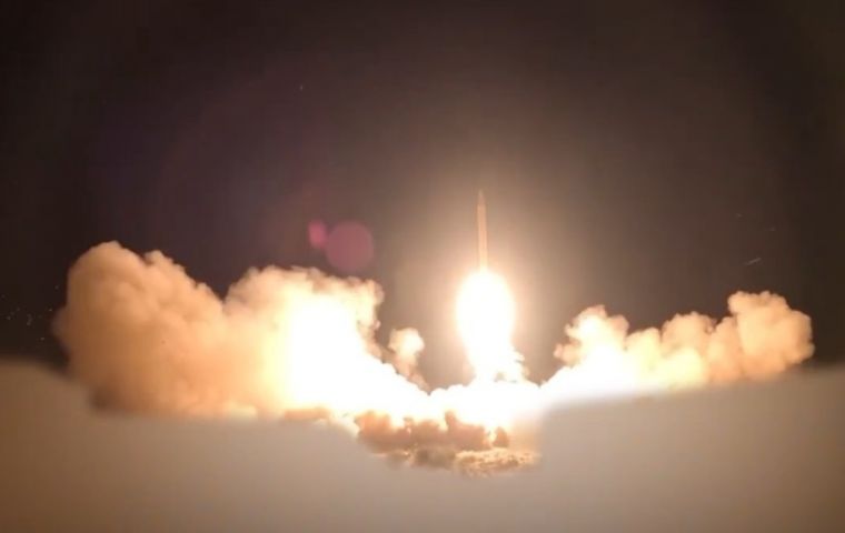 At least three missiles hit their target, Iranian authorities claimed