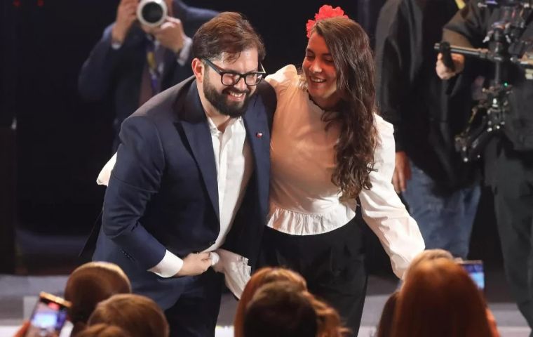 Boric started dating Carrasco after splitting with former First Lady Irina Karamanos