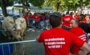 The demonstrators were reacting to statements from President Emmanuel Macron