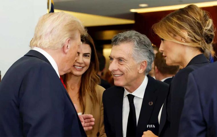 Macri posted on social media a picture of his gathering with the Republican leader