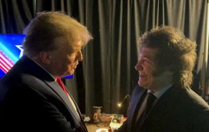 Presidents Milei and Trump congratulating each other 