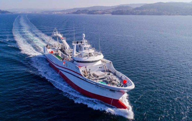 Modern factory trawler 'Argos Cies' (IMO: 9818644) operating in JV under the flag of the 'Falkland Islands'.