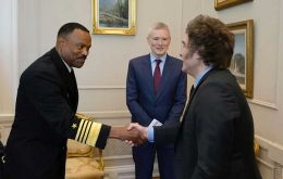 US Southern Command chief Admiral Alvin Holsey when visiting Argentina and meeting President Javier Milei 