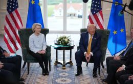 “I think we both wanted to reach an agreement,” Trump said after meeting with von der Leyen