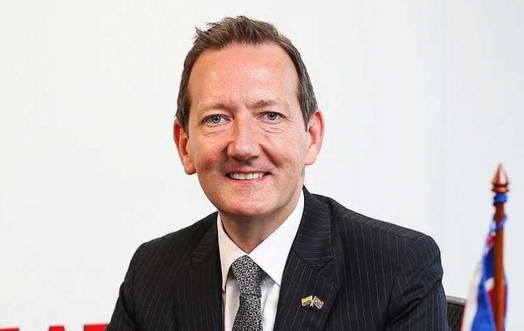 Last May Ambassador Colin Martin-Reynolds sent a message to the Islands, “Delighted to announce my next job. My family & I are excited to soon join the community in the incredible Falkland Islands”