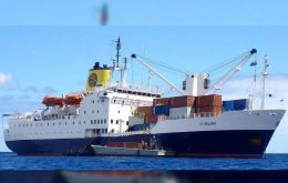 RMS St Helena when she was in full operations transporting passengers and cargo between the island in mid-Atlantic and South Africa. 