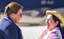 Castro (L) was welcomed by FM Sosa