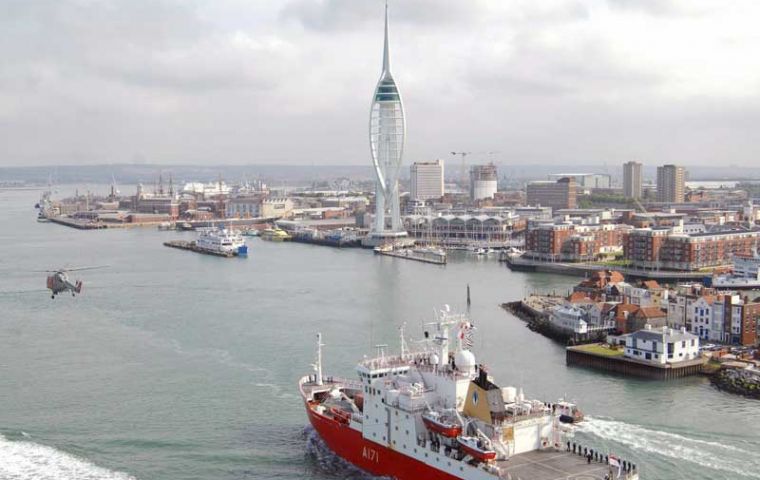 HMS <i>Endurance</i> calling Portsmouth-based<br>Crown Copyright/MOD 2007