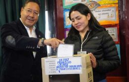 Arce was booed as he turned up at the polling station