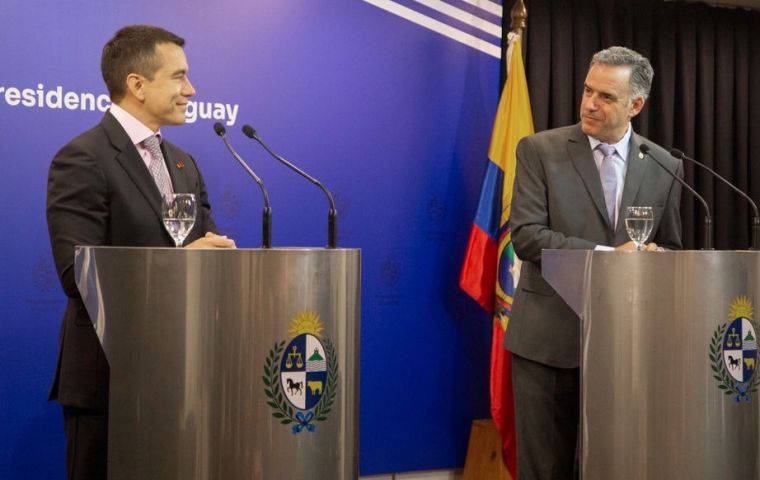 Noboa (L) and Orsi agreed to focus on common interests beyond ideological differences
