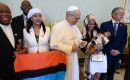 Pope Leo commended “the determination of the Chagossian people, particularly that of the women, in their peaceful struggle for their rights.”   (@Vatican Media)