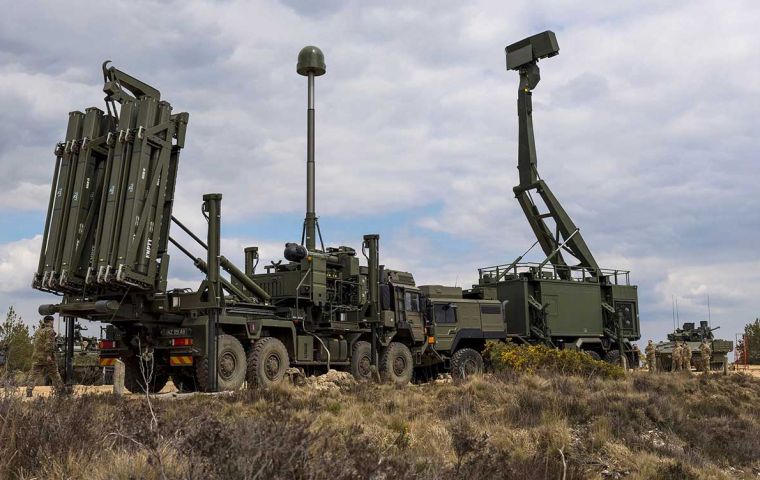 Trials of the Land Ceptor weapon close to the Baltic Sea on a Swedish test fire range. Pic: Crown Copyright