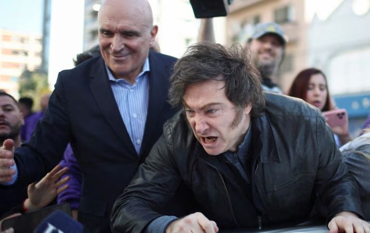 The demonstrators were angered by recent corruption allegations involving Milei's sister 
