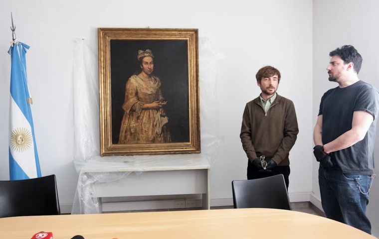 The painting, worth some US$50,000, is in good condition