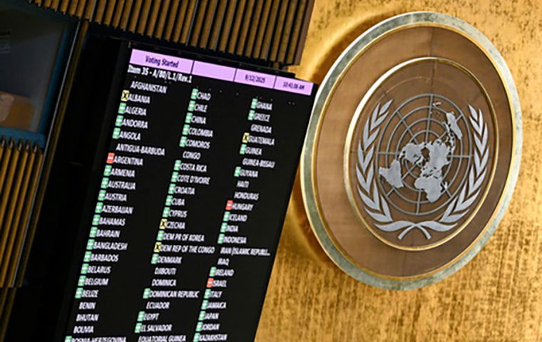 Buenos Aires sided with Israel on the Palestine issue but condemned Navitas' presence in the Falklands