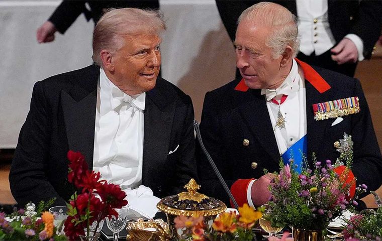 The pomp and ceremony between the two heads of State preceded Thursday's meeting between Trump and Starmer