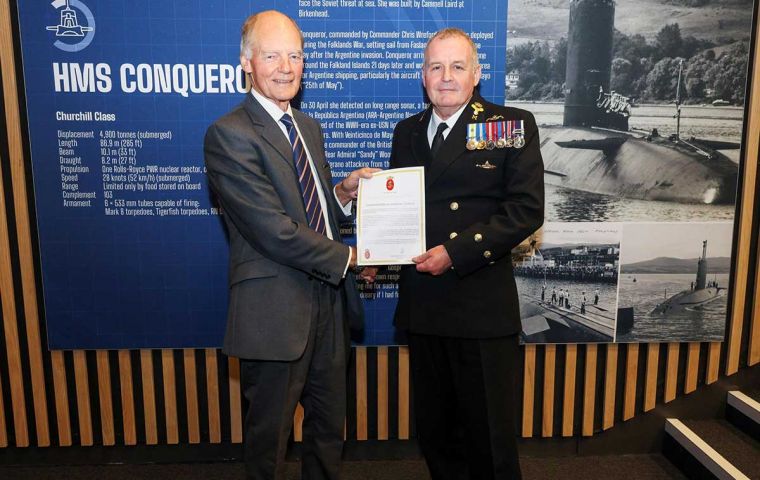 Mr Hutchinson served as a control room watch-keeper during the submarine’s mission in the Falklands conflict. 