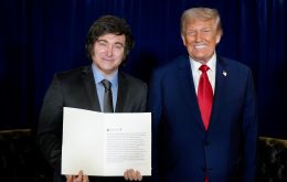 “He has my full support for reelection,” Trump said about Milei