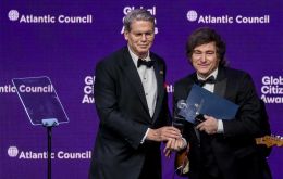 Milei was given the Global Citizen 2025 Award by US Treasury Secretary Scott Bessent